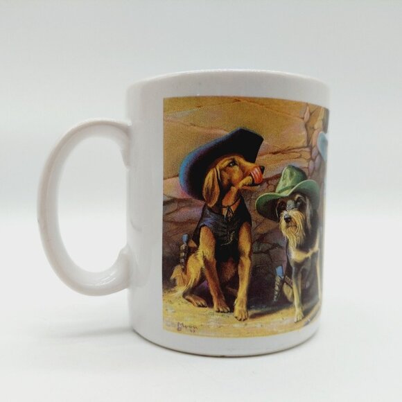 Leanin Tree Western Dog Cowboys Hat Kerchief Bryan Moon Artwork Mug Cup - Picture 3 of 10